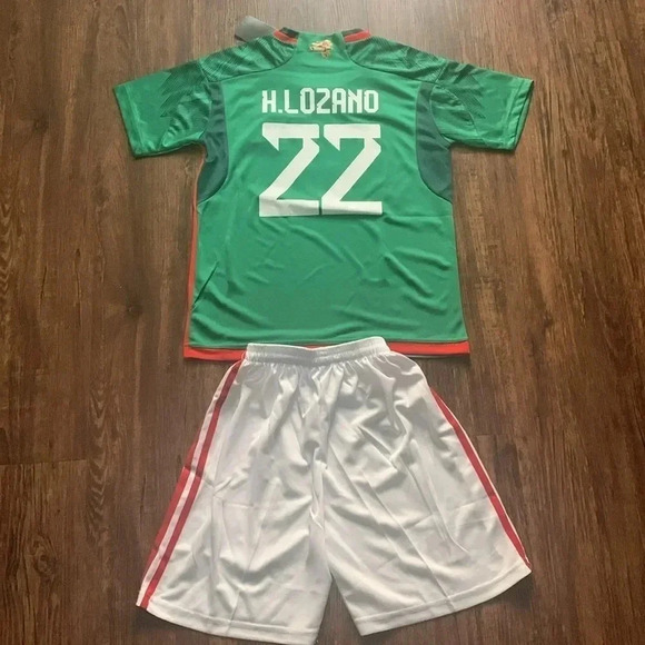 Mexico Lozano SoccerJersey & Shorts Set #22 Home 2022/23 Size Medium New - Picture 2 of 8